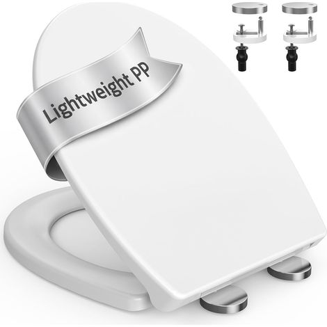 Abattant WC Lunette Cuvettes, Cuvette Toilette Avec Frein De Chute Declipsable, Lunettes Toilettes Couvercle Blanche, Abbatants Battant Universel Abbatant Toilettes Blanc Abattants Toilet (1/5)