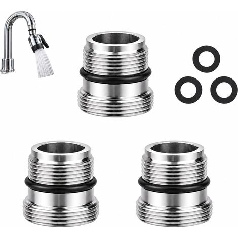 3PCS Adaptateur Robinet Mitigeur M18.5 - M22, Connecteur Métal pour Aérateur de Robinet, Embout Conversion pour Filtre Eau et Accessoires Cuisine, Raccord Durable pour Installation Sanitaire (1/5)