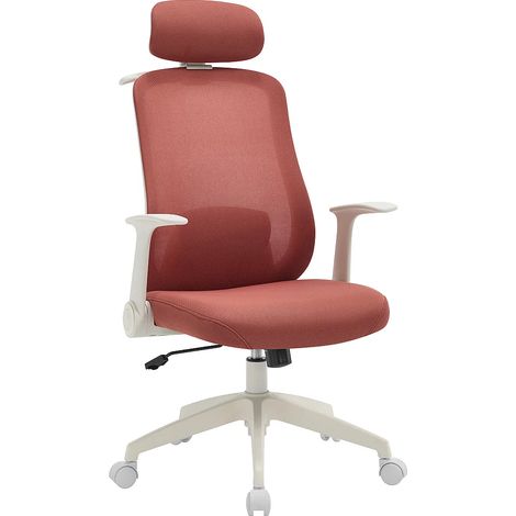 Poltrona da ufficio ergonomica con poggiatesta Tessuto Terracotta e bianco - ZYLIRO (1/5)