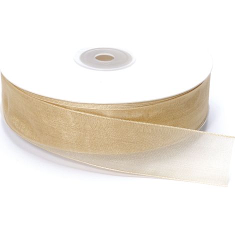 Nastro organza champagne, mm 25 x 50 m