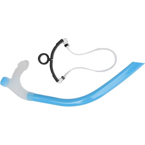 Tuba Natation Silicone Bleu Ciel – Traînée Réduite Attelle Tête Réglable Plongée Apnée, Confort et Étanchéité Optimale