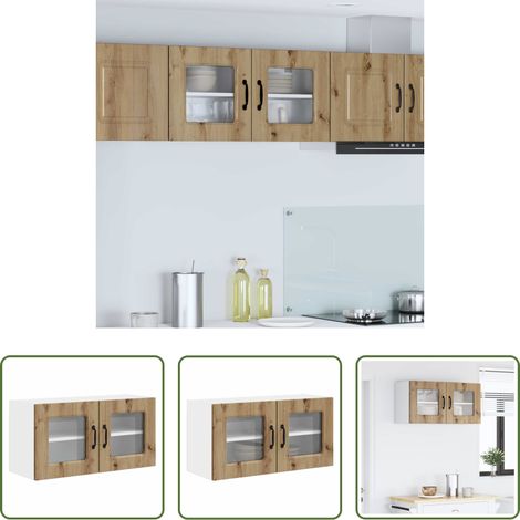 Holzschrank -  Küchenschrank mit Speicher Kalmar Artisan-Eiche 80 x 31 x 40 cm (1/5)