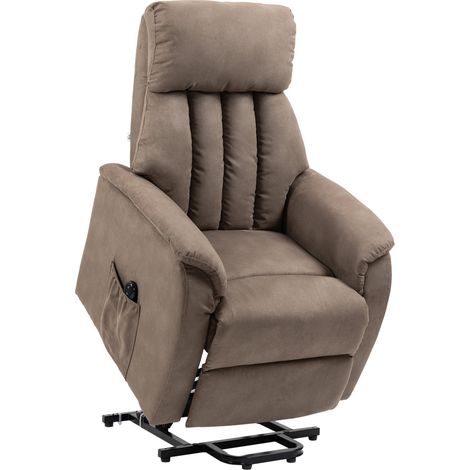 Poltrona Alzapersona Elettrica 1 Motore 75x93x110 cm in Microfibra Marrone (1/5)