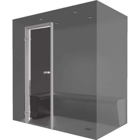 Desineo – Kit de construction cabine hammam 200 x 120 cm – À carreler avec générateur de vapeur – Panneaux XPS haute densité – Éclairage LED RGB étanche
