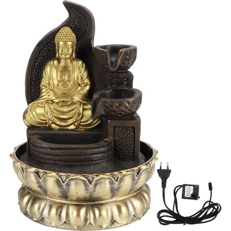 Fontaine de bureau LED avec pompe à eau, décoration pour salon de thé ou maison, modèle 16109, prise EU 220V (1/5)