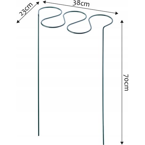 KADAX Pflanzenhalter – 3 Stück, Halbrunde Stahlranke, 60 Cm, Wetterfest, Für Blumen, Sträucher & Kletterpflanzen