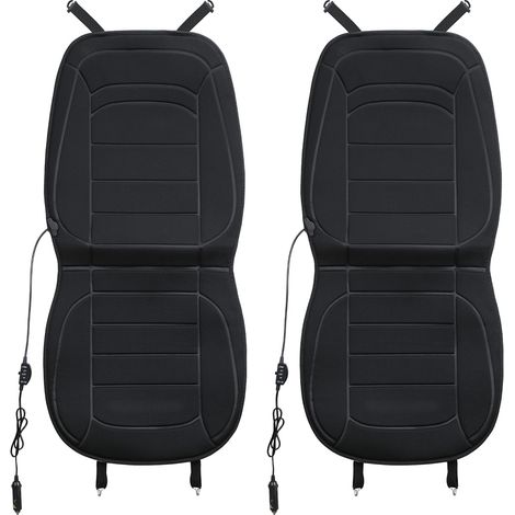 Wolketon 2pcs Nero.Coussin de siège chauffant. chauffage de siège de voiture 12V  Winter Warmer for Auto Driver Seat (1/5)