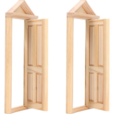 Portes miniatures pour maisons de poupées aux échelles 1:12 et 1:16, meubles à monter soi-même, mini portes en bois pour maisons de poupées pour Noël. (1/5)