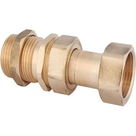 JS Racor de conexión para contador de agua, salida con caudal continuo Q3=4,0m3/h x 1'', de latón, 0022052500202