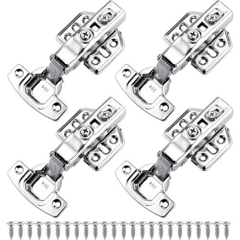 4Pcs Charniere Porte Placard Souples et Serrées pour Cuisine, Charniere Porte Cuisine Réglables en Acier Inoxydable, Charniere pour (1/5)