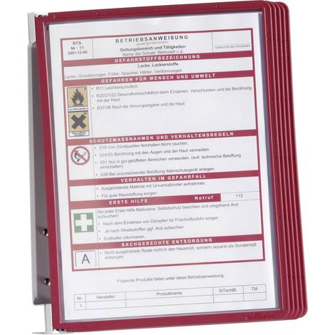 Durable Supporto da parete per pannello espositivo VARIO WALL 5 - 5551 Rosso DIN A4 Numero di display inclusi 5