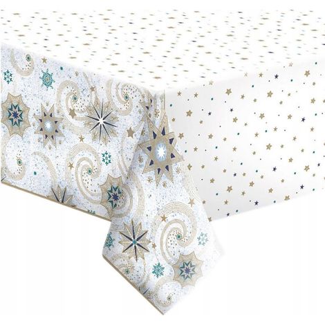 Nappe de Noël en papier à motifs d'étoiles, veille de Noël, 120 x 180 cm