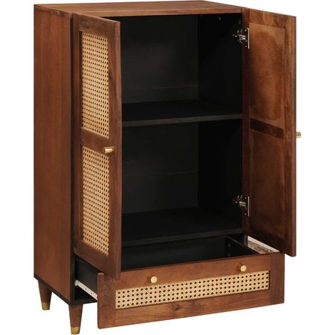 Maison Exclusive - Mobile Alto Marrone 60 x 33,5 x 100 cm Legno di mango massello (1/5)