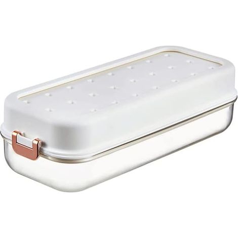 Eiswürfelform aus Silikon mit Aufbewahrungsbox • Küchenhelfer für Gefrierfach • Spülmaschinenfest & BPA-Frei • Farbe: Weiß • Ideal für Homebar & Party