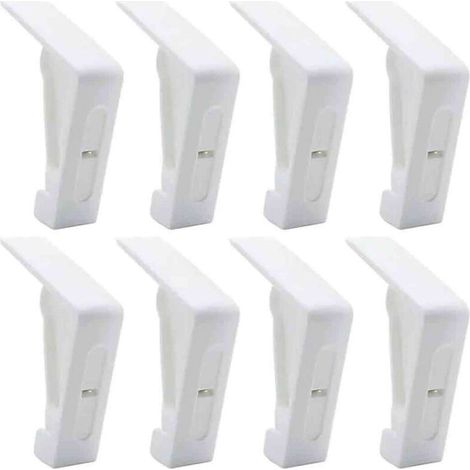 8 Pièces Pinces à Nappe en Plastique Blanc pour Table dExtérieur - Pinces Réglables à Ressort pour Nappe de Jardin Pique-Nique (1/4)