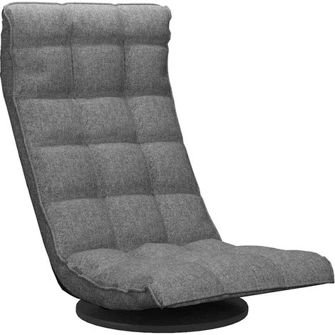vidaXL Silla de suelo giratoria de tela gris claro (1/2)