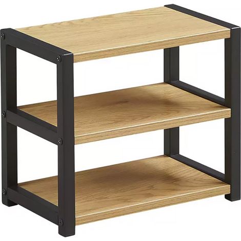 ORION91oficial® - Estantería TRIA en MDF y Metal Negro Mate , Estilo Industrial 30 x 34 X 20 cm , Salón Oficina Teletrabajo Habitación - spaziOrion91