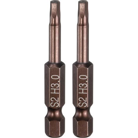 2Pcs Tête Hexagonale Plate Foret H3.0 (3mm) Ton Cuivré (1/5)