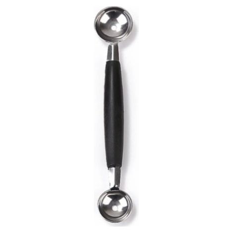 10 cucharas dobles para manzana - Cuchara para melón de acero inoxidable - Negra (1/4)