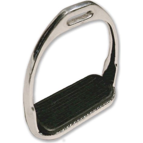 Staffa in ferro nichelato con pedane: , Silver