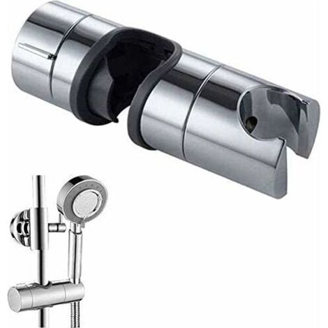 Hand shower holder, adjustable replacement shower holder for 18-25 mm slide bar, clamp shower bar holder, chrome (grey) (1/5)