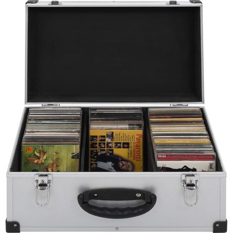 Étui de CD pour 60 CD Aluminium ABS Argenté vidaXL