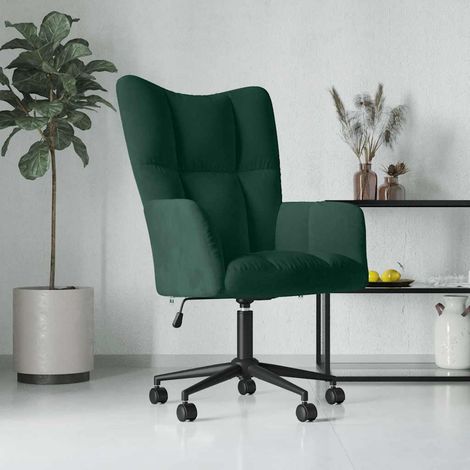 vidaXL Relaxing Chair Dark Green Velvet