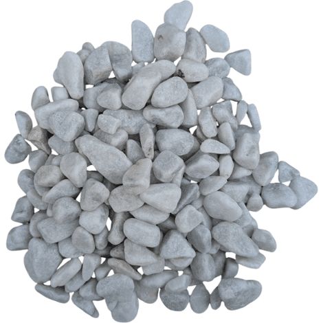 Sac +/- 25 kg - Gravier marbre blanc roulé 12/25 (1/3)