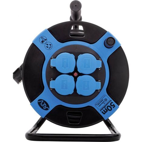 REV 0010118812 Avvolgicavo 50.00 m Nero Spina schuko (1/3)