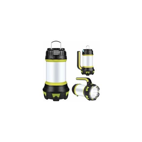 Lanterne de camping LED rechargeable USB, dimmable, IP68, aimantée, verte –