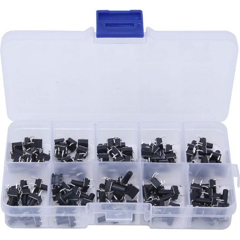 Interrupteurs tactiles - 100 pièces - Plastique - Commutateurs à bouton-poussoir - Électronique et électroménager - 10 hauteurs de 4,3 à 13mm (1/5)