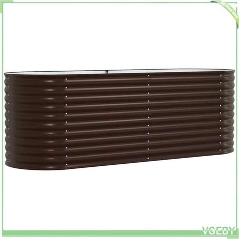 Jardin surélevé - FAFEICY - 240 x 80 x 81 cm - Acier - Marron - Pour légumes & fleurs (1/4)