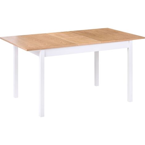 Esszimmertisch Gummiholzbaum / Weiss 120/150 x 80 cm Ausziehbar Esszimmer Küche