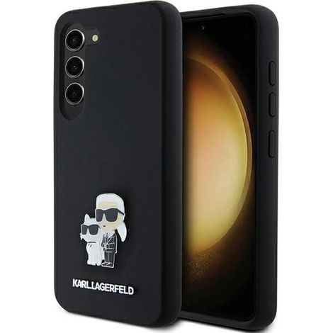 Karl Lagerfeld KLHCS23SSMHKCNPK S23 S911 estuche rígido negro/negro Silicona Karl&Choupette Pin metálico (1/5)