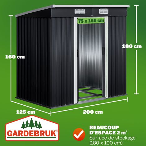 Abri de jardin métal 3,4m³ Cabane de jardin Rangement vélos outils Anthracite