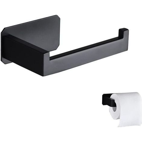 Devidoir Papier Toilette Acier Inoxydable Derouleur Papier Toilette Mural Original Sans Percage Noir Porte Papier Toilette Adhesif 3M Pour Decoration Salle de Bain WC Accessoire Cuisine (1/4)