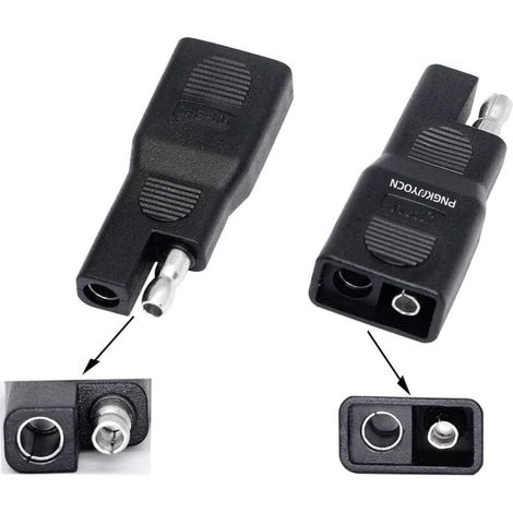 SAE-Polaritätsumkehradapter, SAE-Stecker auf SAE-Buchse Schnellkupplungs-Solarverlängerungsstecker für Kfz, Solarpanel-Batterie (2er-Pack)
