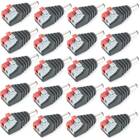Packung mit 20 5,5 x 2,1 mm Steckern für Gleichstromkabel, Adapter für LED-Streifen (1/5)