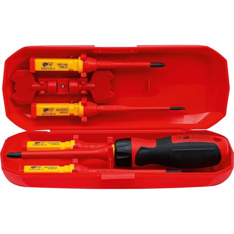 Herramienta electricista BGS Technic VDE rojo amarillo acero