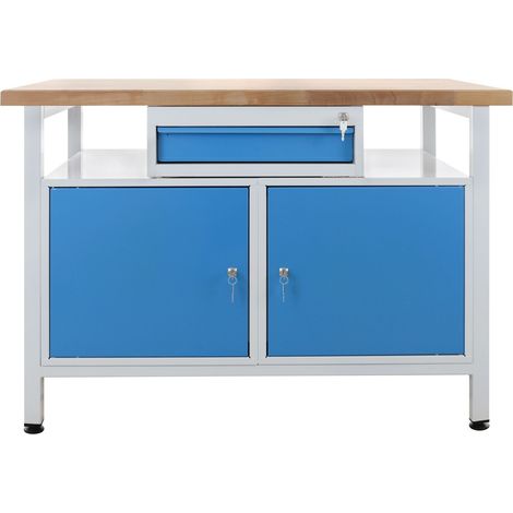 ADB Werkbank "Premium",1 Schublade + 2 Türen, 1200x600x840mm (BxTxH) (1/5)
