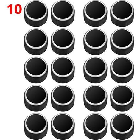 10 pairs. Color: Black + Silver. Material: Plastic. Air conditioning buttons and knobs, audio control knobs. (1/5)