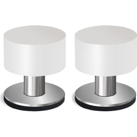 Tope de puerta autoadhesivo con aislamiento acústico, cuerpo de acero inoxidable, apto para el hogar y la oficina, color blanco (42 mm de altura). (1/5)