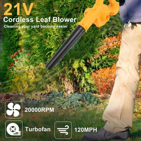 Souffleur Aspirateur de Feuilles Sans Fil 21V - Batterie 4.0Ah & Chargeur Rapide - 20 000 tr/min - Léger et Puissant - Idéal pour Jardin, Pelouse, Terrasses et Allées (1/5)