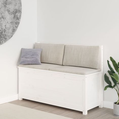 Banc/Banquette/Siège moderne , pour Cuisine, Salle à Manger, Salon Blanc 110x41x76,5 cm Bois de pin massif NKK87539 (1/5)