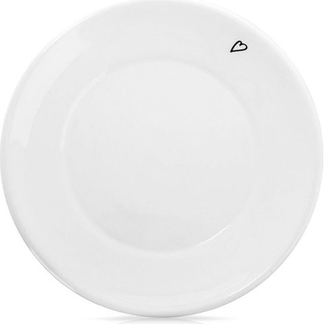 Piattino in ceramica piccolo, a forma di cuore bianco, 12 cm (1/5)