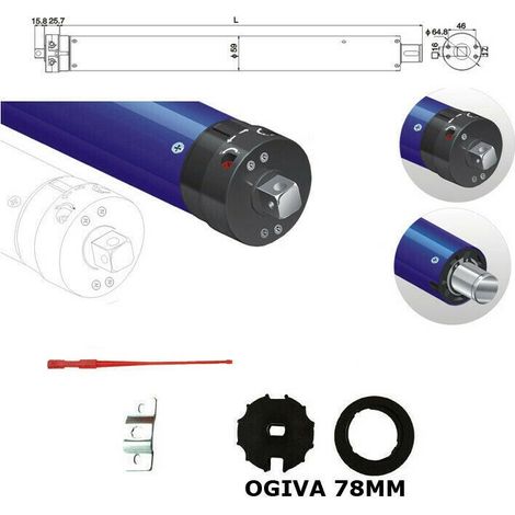 Motore Per Tende Tenda Da Sole 150 Kg 100kg 80 Nm Con Ogiva 78 Mm Motorizzazione