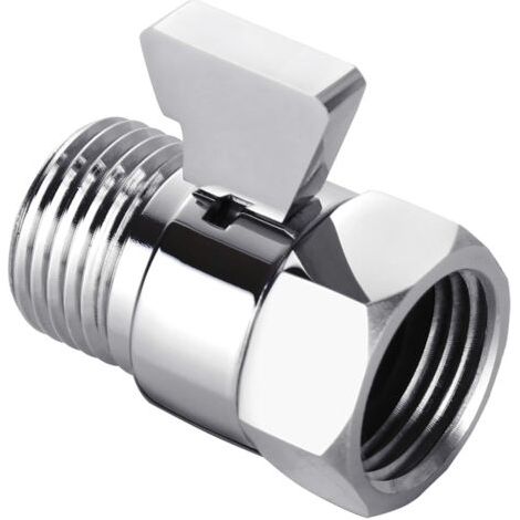 (Chrom) Wasserdurchflussregelventil, Absperrventil aus gebürstetem Nickel für Handbrause, einstellbares Wasserdruck-Absperrventil, Standardanschluss aus Messing G1/2 (1/5)