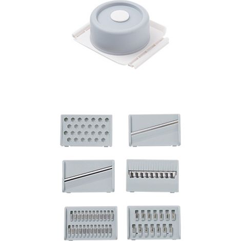 Râpe/trancheuse manuelle multifonctionnelle en acier inoxydable, râpe à pommes de terre, ustensile de cuisine, ronde, gris galaxie. (1/5)