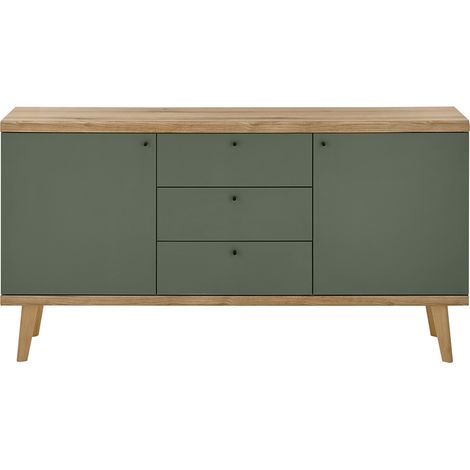 Wohnzimmer Sideboard, 160cm in Eiche mit grün AVEZZANO-61 Modern (1/5)