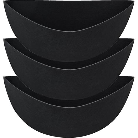 Lot de 3 Demi-Doublures Réutilisables pour Jardinières - Tissu de Remplacement en Feutre Lavable pour Paniers Suspendus (1/4)